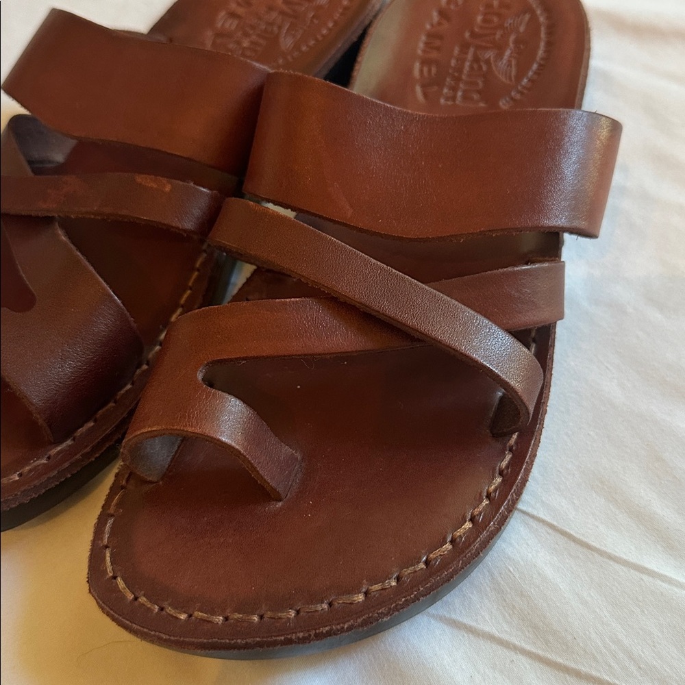 Holy Land Market *NEW* Unisex Leather Biblical Sandals/Slides From Jerusalem - Picture 9 of 14